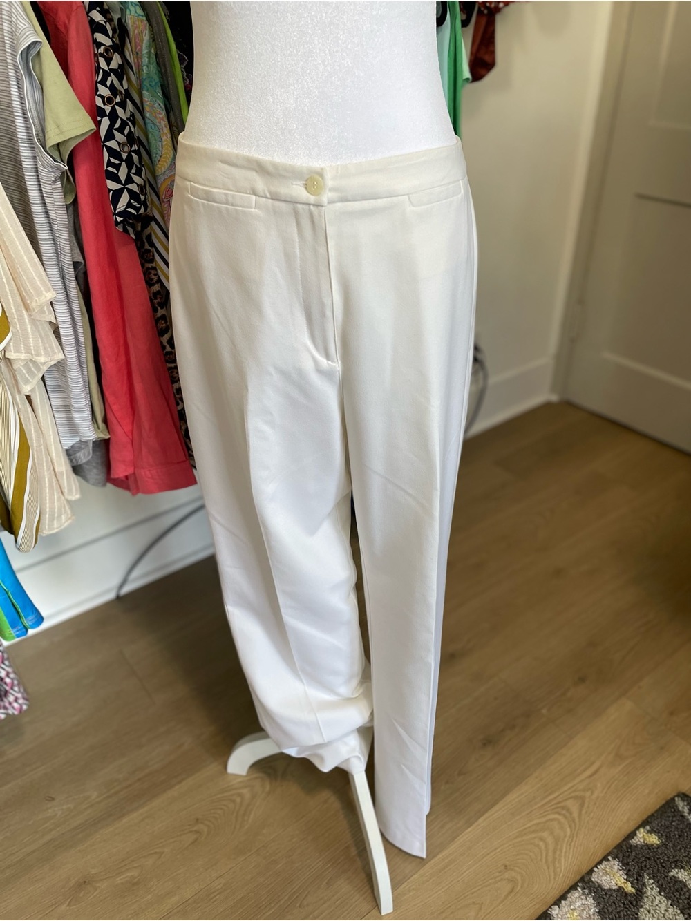Liz Claiborne Cream Straight-Leg Dress Pants